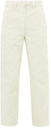 Twisted High Rise Wide Leg Jeans - Womens - Ivory