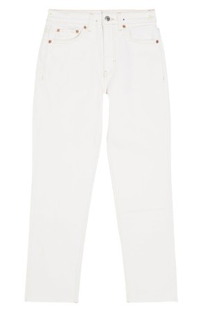 Topshop High Waist Straight Leg Jeans | white