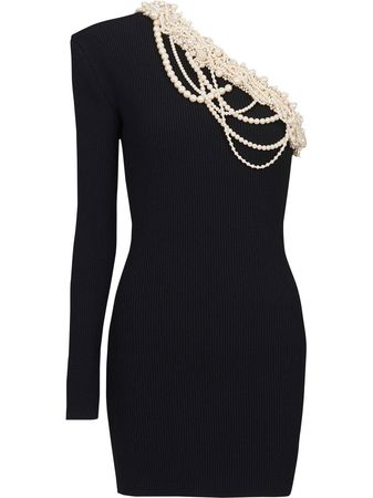 Balmain pearl-embellished Asymmetric Dress - Farfetch