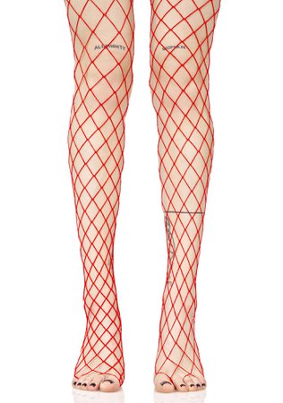 Red Fishnet Stockings | Dolls Kill