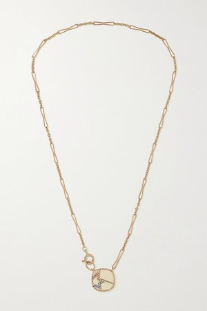 Gold Varda N°2 9-karat gold, sterling silver, bakelite and Nanogem necklace | Pascale Monvoisin | NET-A-PORTER