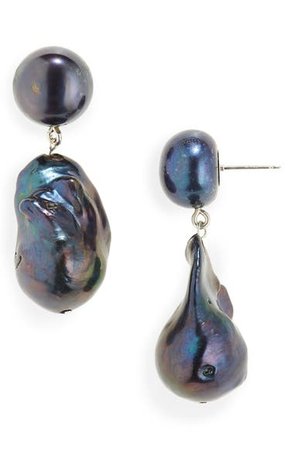 Sophie Buhai Essential Black Freshwater Pearl Drop Earrings | Nordstrom