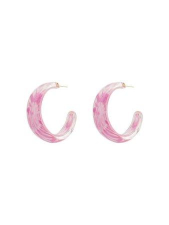 Shop pink & gold Alison Lou tie-dye jelly hoop earrings with Express Delivery - Farfetch