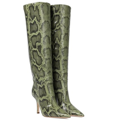 Snake-Effect Leather Knee-High Boots | Paris Texas - Mytheresa