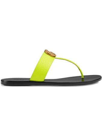 Gucci Leather thong sandal with Double G