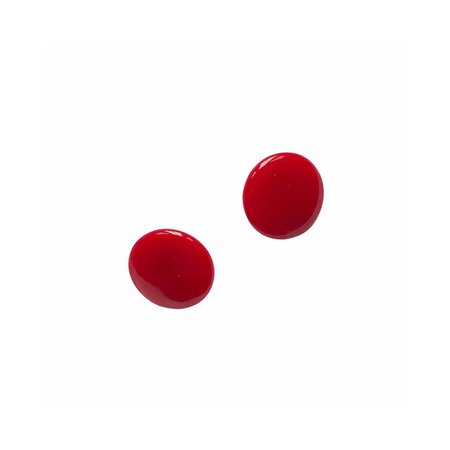 Red Circle Earrings 🟥 Vintage 80s red circle stud... - Depop