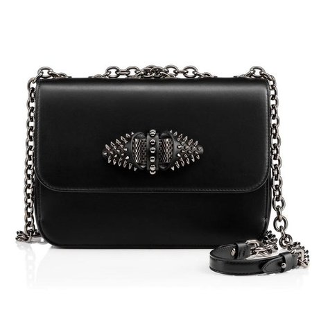 *clipped by @luci-her* Christian Louboutin Medium Sweet Charity Black Calfskin Leather Shoulder Bag - Tradesy