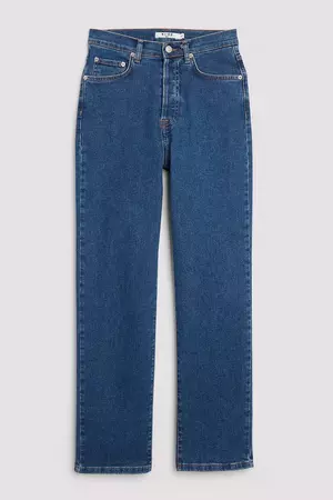 Organic Straight High Waist Jeans Blue | NA-KD