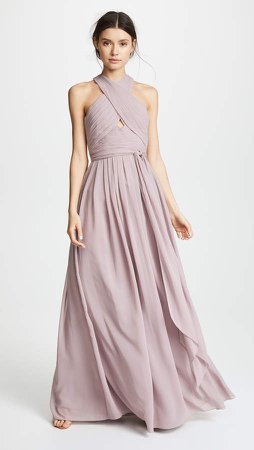 Bridesmaids Halter Gown with Cutout