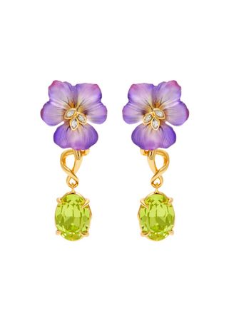 ALEXIS BITTAR Pansy 14kt gold-plated drop earrings | Harvey Nichols