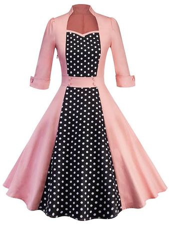 pink polkadot dress