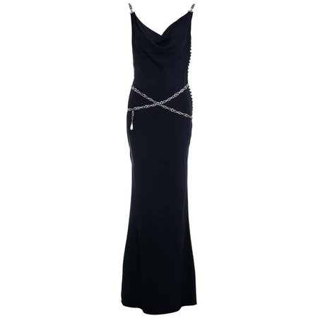 Christian Dior by John Galliano midnight blue evening dress, ss 2000 For Sale at 1stDibs