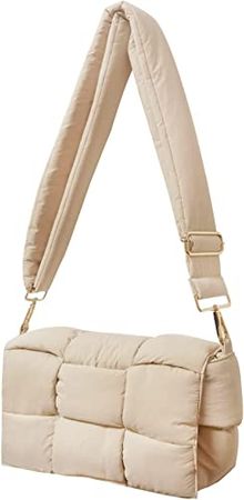 NAARIIAN cotton padded cassette crossbody bag Puffer shoulder bag designer handbag for women woven dupes purse: Handbags: Amazon.com