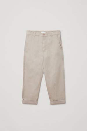 RELAXED BUTTON-UP CHINOS - Beige - Trousers - COS IT