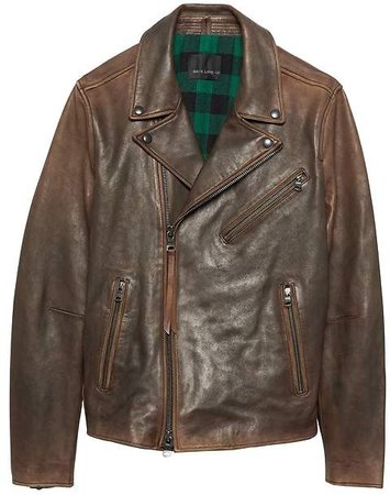 BR x Kevin Love | Slim Leather Biker Jacket