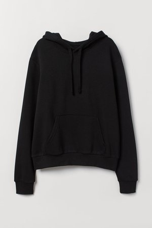 Hooded Sweatshirt with Motif - Black - | H&M US