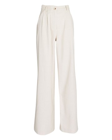 WeWoreWhat Straight-Leg Pleated Cotton-Blend Pants | INTERMIX®