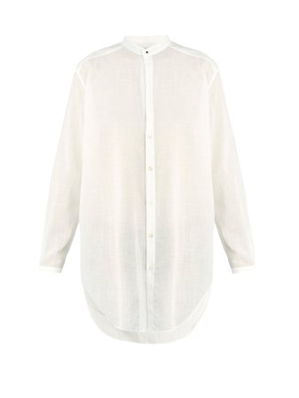 Grandad-collar cotton shirt | Saint Laurent | MATCHESFASHION.COM UK