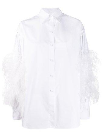 Valentino Feather Embellished Buttoned Shirt - Farfetch
