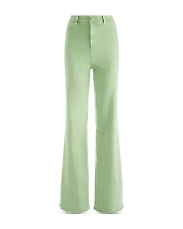 Alice and Olivia Gorgeous High Rise Coin Pocket Straight Leg Jeans in Seafoam | Bloomingdale's