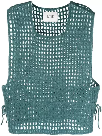 BODE tie-fastening Crochet Vest - Farfetch