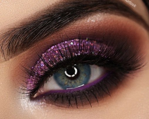 Black / Purple Glitter Eye Makeup