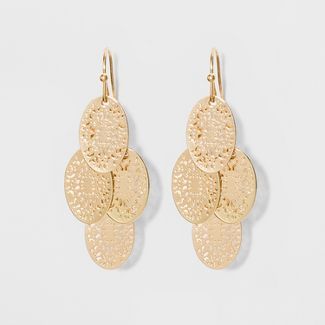 Filigree Chandelier Drop Earrings - A New Day™ Gold : Target