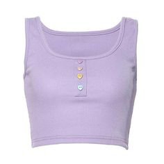Lilac Heart Button Ribbed Top