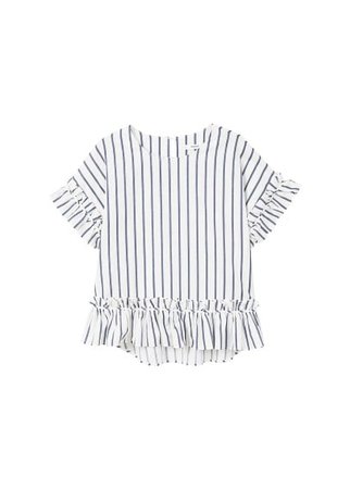 MANGO Striped ruffled blouse