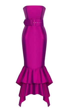 Silk Satin Strapless Gown by Rasario | Moda Operandi