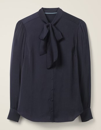 Boden navy bow blouse