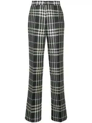 SELF-PORTRAIT plaid straight leg trousers
