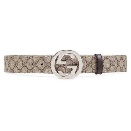 GG Supreme belt with G buckle - Gucci Men's Belts 411924KGDHN9643