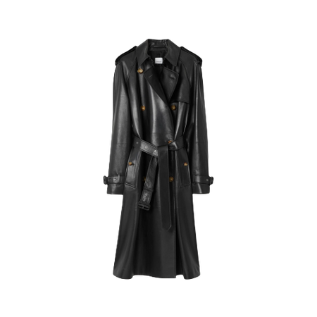 Burberry - Leather Trench Coat in Black