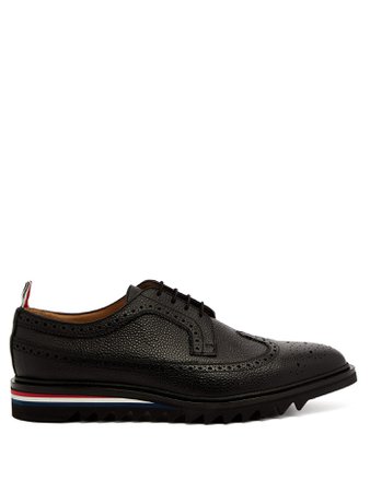 Longwing stacked-sole pebbled-leather brogues | Thom Browne | MATCHESFASHION.COM UK