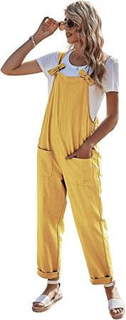 Amazon.com: SheIn Women's Sleeveless Straps Dual Pockets Tie Front Overall Jumpsuit : Clothing, Shoes & Jewelry