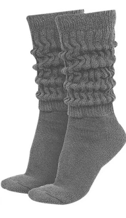 grey scrunchie socks .