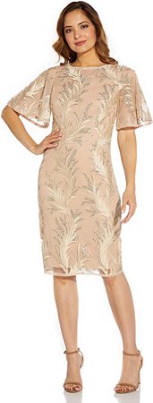 Amazon.com: Adrianna Papell Women's Sequin Embroidery Midi Dress, Light Champagne, 4 : Clothing, Shoes & Jewelry