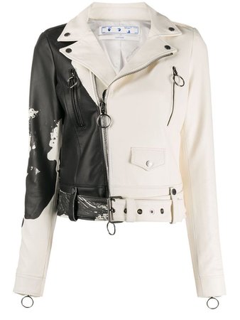 Black and White Leather Jacket