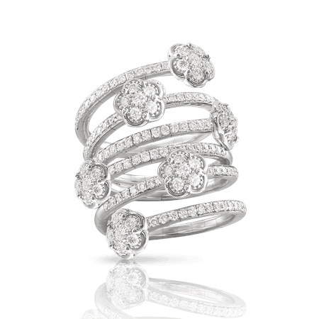 Figlia dei Fiori Ring in 18k White Gold, 6 Flowers | Pasquale Bruni