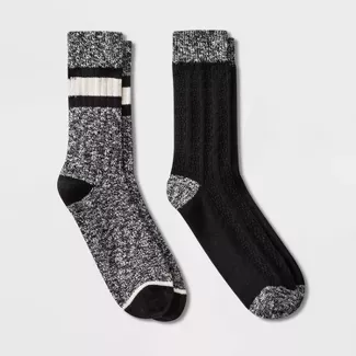Men's 2pk Boot Socks - Goodfellow & Co™ Gray/Brown 6-12 : Target