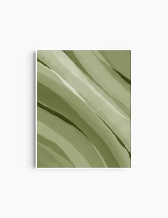 GREEN WATERCOLOR ABSTRACT. Aesthetic. Minimalist. Abstract Watercolor Painting. Printable Wall Art. – PAPER MOON Art & Design