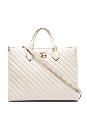 Shop white Gucci Marmont quilted tote bag with Express Delivery - Farfetch