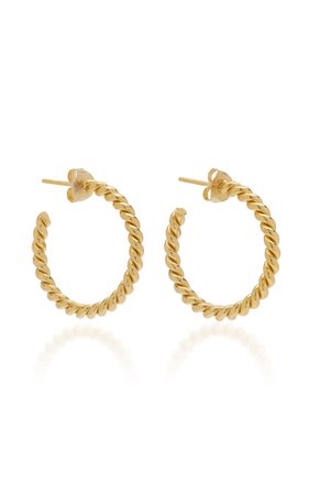 Isabel Lennse Twisted Gold-Plated Small Hoop Earrings