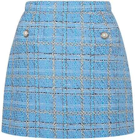 Blue tweed miniskirt