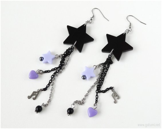 Pastel Goth Star Earrings