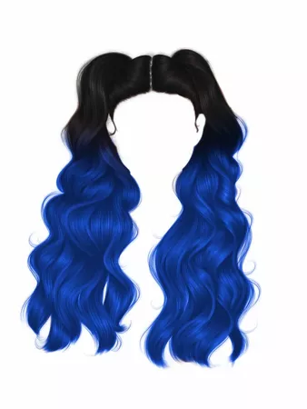 Black to Blue Ombre hair - Pigtails (Dei5 edit)