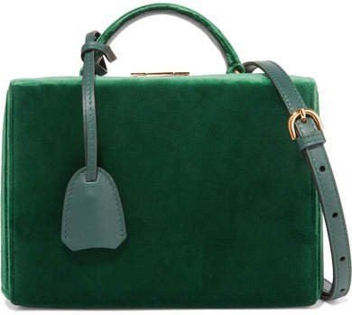 Grace Small Velvet Shoulder Bag - Emerald