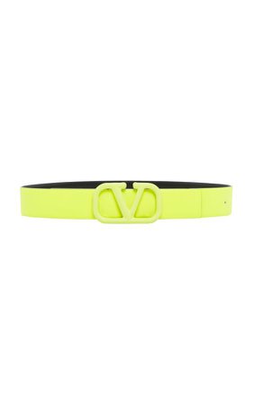 Valentino VLOGO Leather Belt Yellow