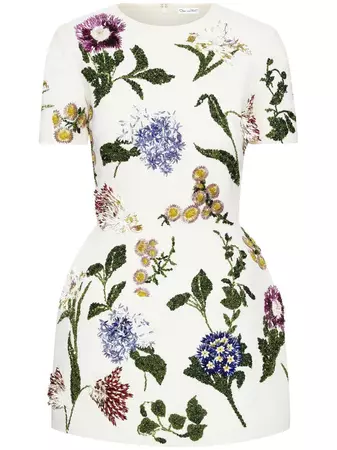 Oscar De La Renta floral-print Mini Dress - Farfetch